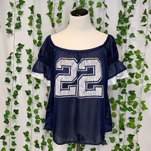 🌻2/$10 VaVa by Joy Han Off The Shoulder Football Jersey